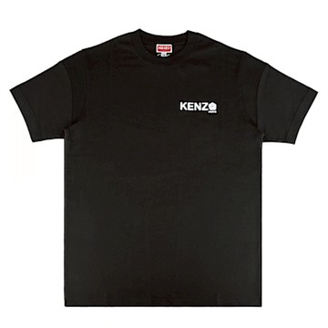 KENZO Boke Flower 2.0海棠花白字刺繡LOGO棉質短袖T恤(黑/男款)