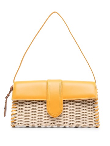 Jacquemus - Le Bambino Long Osier shoulder bag - women - Wicker/Cotton/Calf Leather - One Size - Neutrals