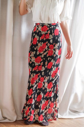 純情百貨行 古著 vintage 古著半身裙 走過花徑時半身裙 SL.0052