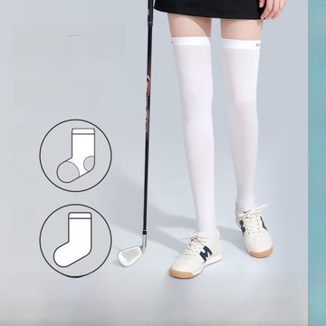 冰絲防曬護腿襪薄款夏女瘦腿襪戶外運動騎行腿套高爾夫中長筒襪子