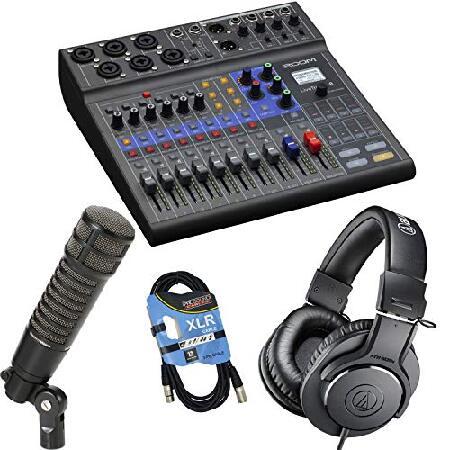 Zoom LiveTrak L-8 Portable Mixer, Electro-Voice RE320, ATH-M20x, XLR Cable Bundle