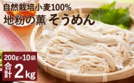 地粉の薫(かおり)そうめん 200g×10袋 合計2kg 自然栽培小麦100%