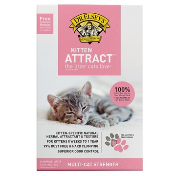 DR.ELSEY'S 艾爾博士 草本幼貓貓砂 粉標 99%無粉塵 天然草本 8週到1歲幼貓適用  20lb  1盒  草本訓練