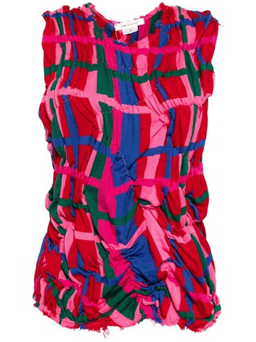 Comme Des Garçons - knitted asymmetric design vest - women - Wool/Acrylic - L - Pink