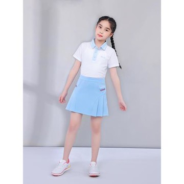 高爾夫兒童服裝 女童半身短裙百褶裙中大童運動休閑防走光褲裙子