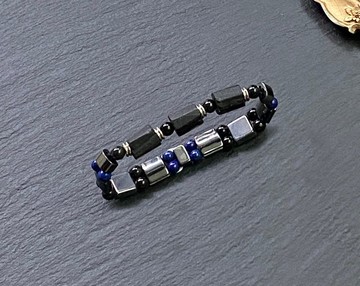 黑碧璽原石 青金石 黑膽石 太赫茲 黑曜石 個性鋼 手鍊 手環