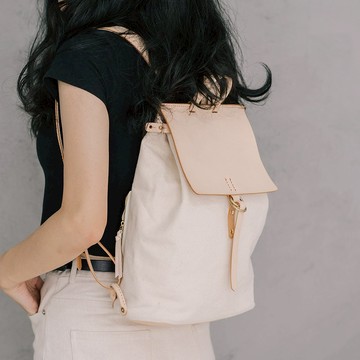 【秋冬新時尚】手工英倫復古拼接休閒雙肩後背包  交換禮物