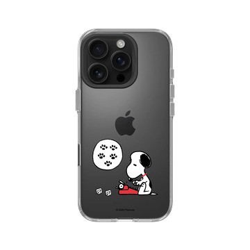 iPhone 16 Pro Clear Case（相機按鈕） 透明 - 史努比 Snoopy - Work from home