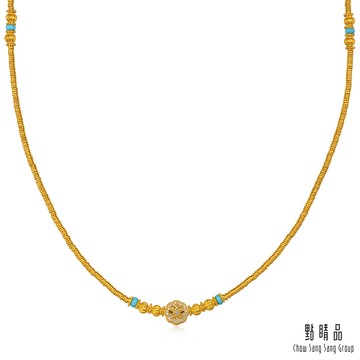點睛品 財納圓滿 鑽石黃金項鍊