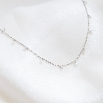 月光石拉長石925純銀果實流蘇項鍊