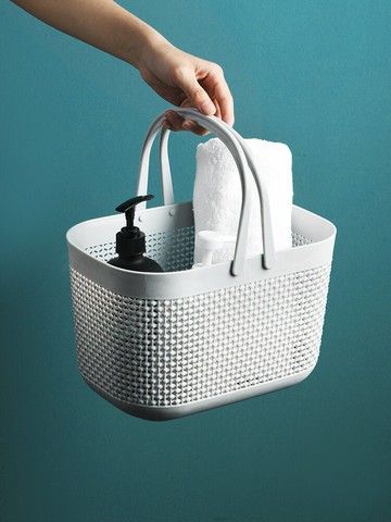 可愛小號男女學生澡堂手提塑料洗澡筐沐浴籃子浴兜浴室洗漱框