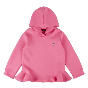 Crocodile Junior小鱷魚童裝-太空棉連帽波浪下擺上衣-C64481