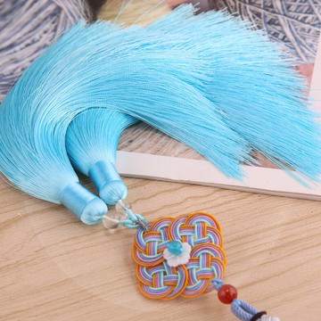 高檔純手工編織中國結雙流蘇穗子掛件金錢結真絲車掛吊穗工藝吊墜