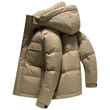 [巴黎精品] 真羽絨90%白鴨絨羽絨外套羽絨衣夾克-短版印花時尚保暖男外套3色a1is76