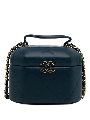 CHANEL Pre-Owned - 2021-2023 Paris Chateau de Chenonceau Vendome Case satchel - women - Lambskin - One Size - Blue