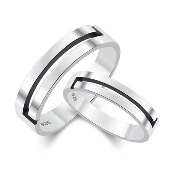 925純銀情侶對戒．戒指．尾戒．攜手同行｜客製刻字