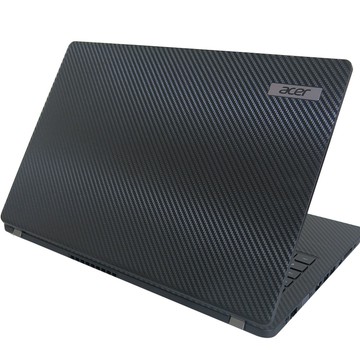 【Ezstick】ACER TravelMate TMP215-53G 筆電機身貼｜黑色卡夢紋｜上蓋+鍵盤週圍貼｜