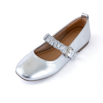 DIANA 氣質簡約鑽細帶瑪莉珍低跟鞋 銀色 #54714