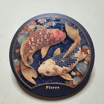 雙魚座 晶雕陶瓷吸水杯墊