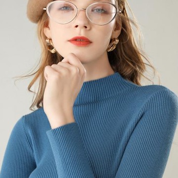 軟糯套頭毛衣女洋氣修身軟糯針織衫緊身內搭長袖秋冬半高領打底衫