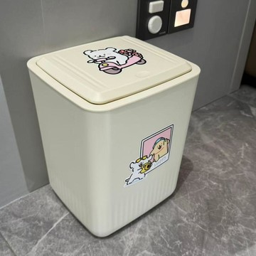 【臺灣-出貨】高顏值簡約翻蓋垃圾桶按壓彈蓋家用衛生衛生間廚房大容量大號帶蓋