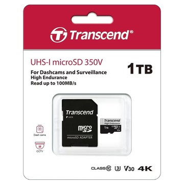 Transcend 創見 USD350V High Endurance microSDXC 高耐用記憶卡 附轉卡 UHS-I U3 TS1TUSD350V  1個  1TB