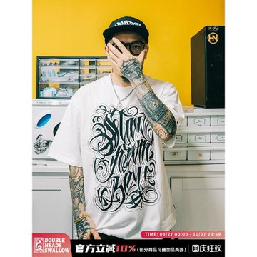 燕EKHLAS紋身師Will聯名刺青奇卡諾花體字從零開始SFZ短袖T恤