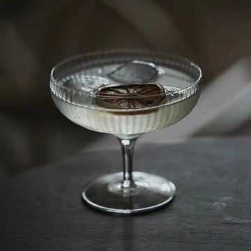 日式馬天尼杯矮高腳杯豎紋酒杯雞尾酒杯闊口玻璃飲品杯馬提尼杯