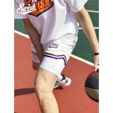 Swish三分美式訓練不過膝立體印花短褲男夏季透氣寬松運動褲休閑