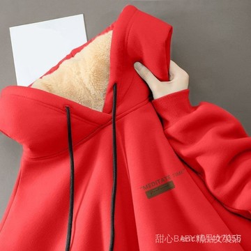 【台灣现貨】馬年衣服 過年衣服 紅色連帽衛衣 大尺碼衛衣 情侶連帽衛衣 仿羊羔絨衛衣 加絨加厚衛衣 秋冬外套 保暖衛衣