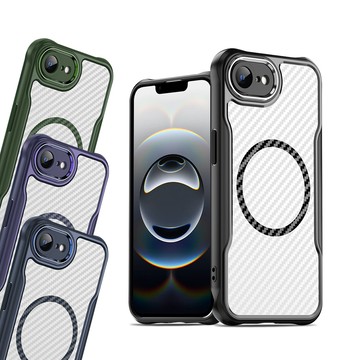 RUGGED SHIELD 領先Pro iPhone 17e/16e 共用 鋁合金鏡頭框 碳纖紋磁吸防摔殼 手機殼