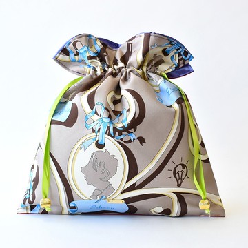 SCF KINCHAKU (絲巾抽繩包)  L  / 日本製造