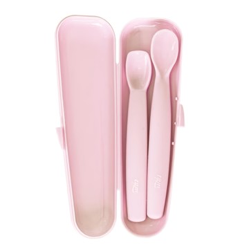 tgm 白金矽膠餵食湯匙2件組  珊瑚粉  1組