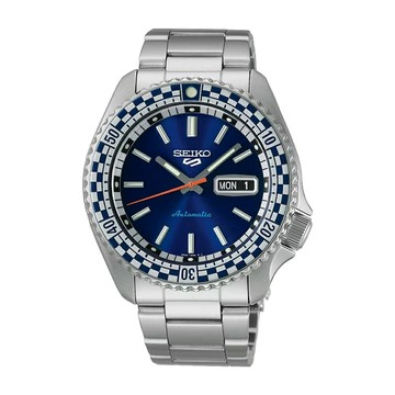 seiko SK037 精工錶 5 Sports 4R36-15Z0B(SRPK65K1) 賽車風格棋盤格藍面機械錶 42.5mm｜樂天領券現折★全館特惠中★指定刷卡回饋10%