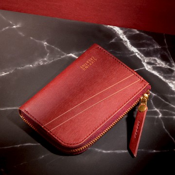 L型零錢包_勃根地紅｜微光紙革