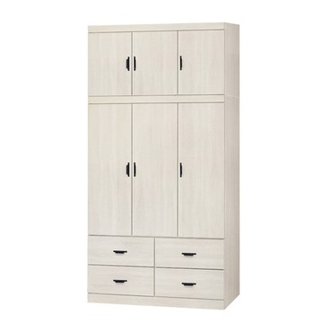 MUNA家居 原切白4X8衣櫥(401+401-1)(共兩色) 120X55X240cm