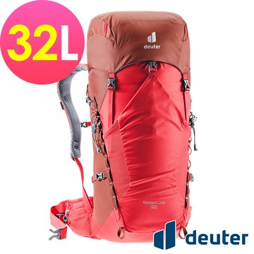 【deuter 德國】SPEED LITE 超輕量旅遊背包/登山包/健行包32L(3410821紅)