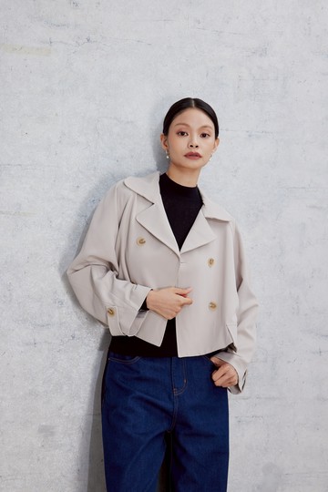 25FW 雙排扣短風衣