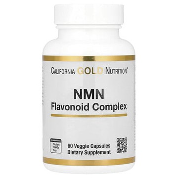 California Gold Nutrition, NMN（β-煙酰胺單核苷酸）類黃酮複合物素食膠囊，含芹菜素和二氫槲皮素，60 粒