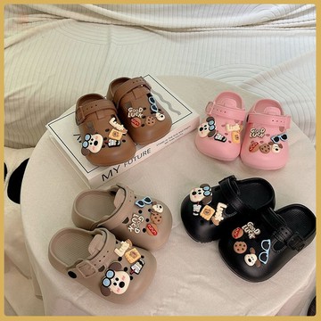 🧸包頭沙灘鞋🧸兒童拖鞋男童夏季新款女童防滑包頭可愛寶寶百搭沙灘鞋洞洞涼拖鞋 LFG1