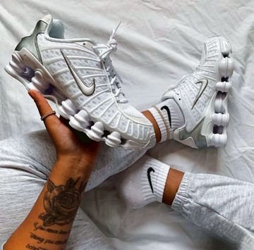 NIKE SHOX TL 全白 白銀 銀灰 彈簧鞋 氣墊 復古 休閒 男款 AV3595-100