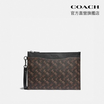 【COACH】HITCH 馬車圖案印花手拿包-松露色(4903)｜官方直營