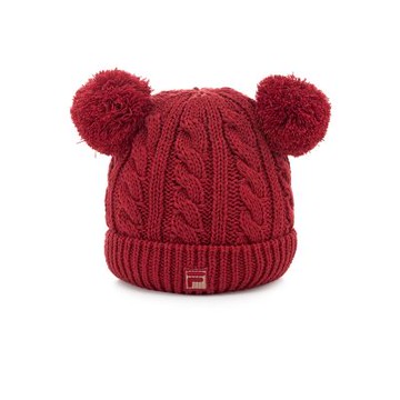 FILA官方直營 熊貓造型毛帽-紅色 HTZ-5202-RD