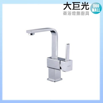 【大巨光】日本陶瓷心方型鵝頸臉盆單孔單槍水龍頭(TD-45)