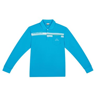 KAPPA 義大利時尚吸濕排汗型男長袖POLO 淺藍322B7ZWXMW