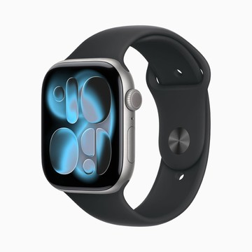 【Apple 蘋果】 Watch Series 11 (GPS) 46mm太空灰色鋁金屬錶殼 + 黑色運動型錶帶(M/L)