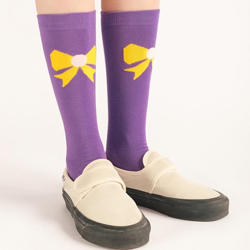 LIFEBEAT芭比風格蝴蝶結印花及膝襪