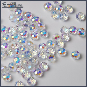 DIY串珠✨ 奧地利品質精品炫彩扁珠超閃人造水晶散珠diy手作手鏈項鏈爆閃珠 手作材料 飾品配件