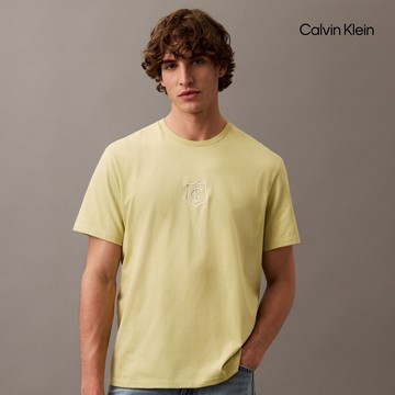 【Calvin Klein】 CK 盾徽標誌 T 恤_黃色