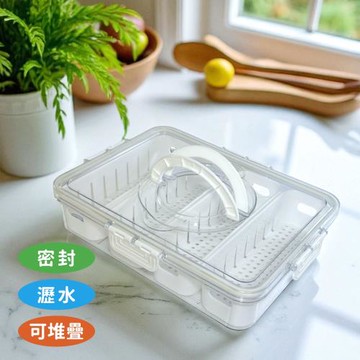 分隔附蓋保鮮盒/蔬果收納盒-1入